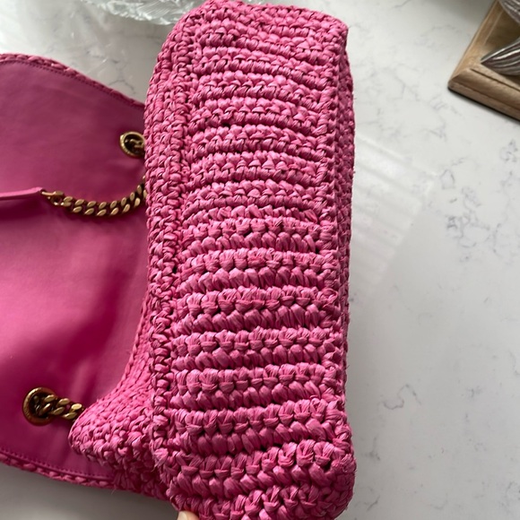YSL medium Niki pink raffia shoulder bag - Picture 15 of 17